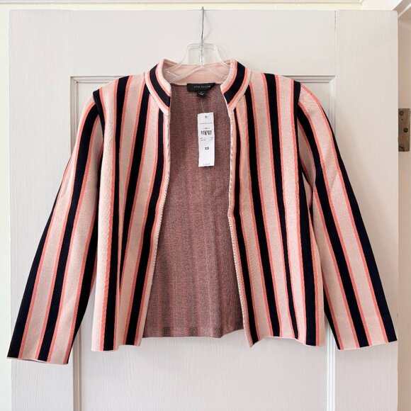 Ann Taylor | Striped Sweater Jacket - Picture 2 of 10